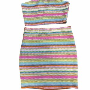 Colorful Striped Two-Piece Set